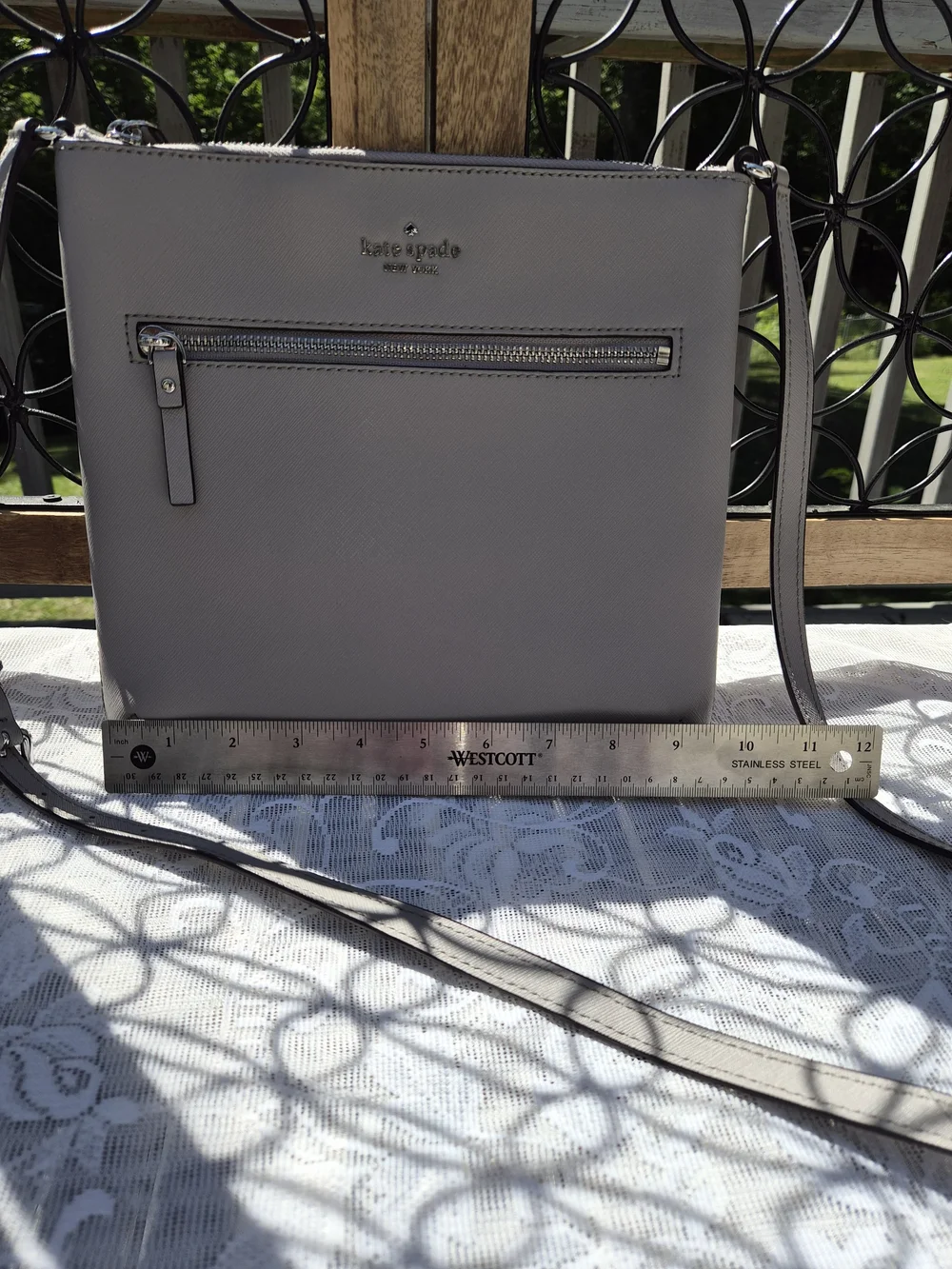 kate spade New York Grey Saffiano Leather Crossbody Bag - Picture 8 of 9